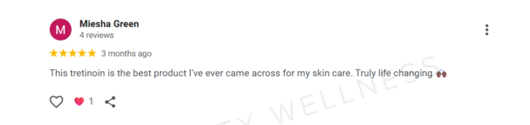 Google review from Miesha Green — truly life-changing skincare